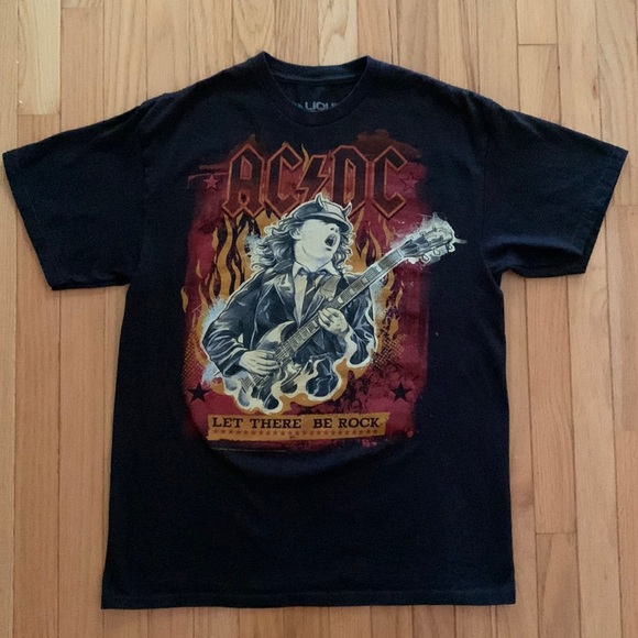 Liquid Blue | Shirts | Acdc Dark Black Tee Let There Be Rock L | Poshmark